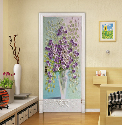 3D high-definition Custom self-adhesive cross-border door stickers, waterproof and oil-proof PVC stickers