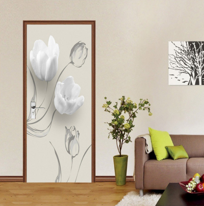 3D high-definition Custom self-adhesive cross-border door stickers, waterproof and oil-proof PVC stickers