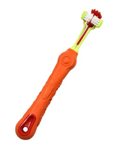 Three-sided multi-angle pet toothbrush, dog and cat cleaning supplies