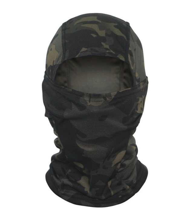 Camouflage hood riding mask breathable quick-drying neck scarf & sun protection face covering