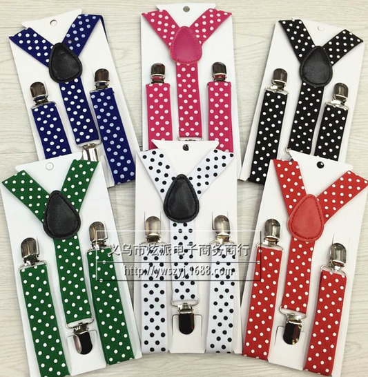 Polka dot Children's suspender clip elastic