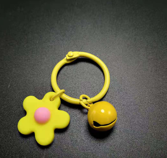 Colorful flower bell key chain, little fairy candy-colored macaron