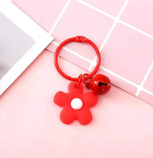 Colorful flower bell key chain, little fairy candy-colored macaron