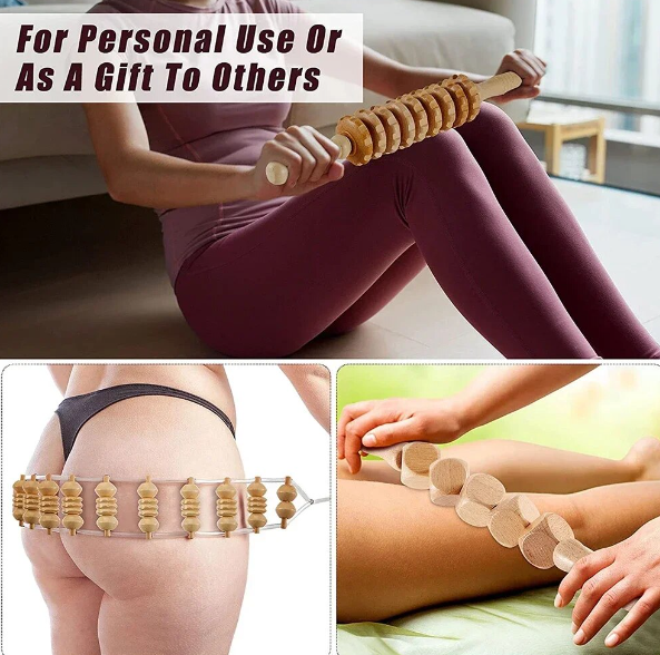 Wood anti-cellulite therapy massage tools