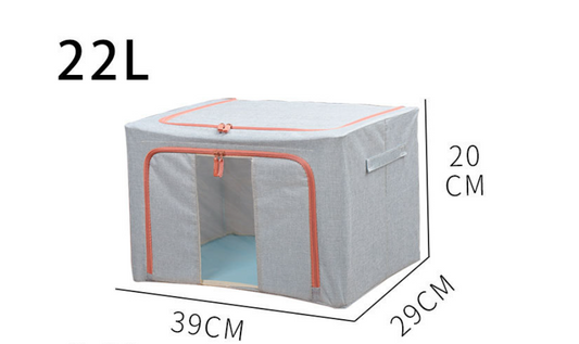 Foldable cotton and linen fabric clothing storage