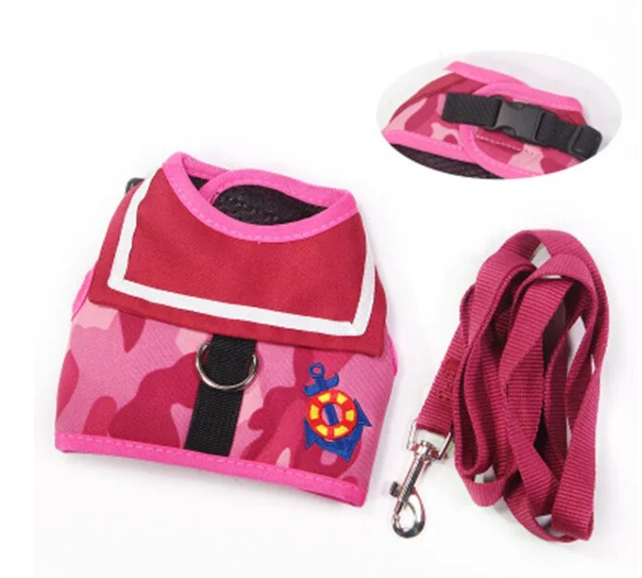 Soft and breathable dog clothes, leash set, collar & chest strap for dogs & cats too!