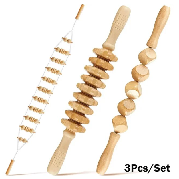 Wood anti-cellulite therapy massage tools