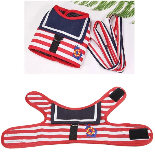 Soft and breathable dog clothes, leash set, collar & chest strap for dogs & cats too!