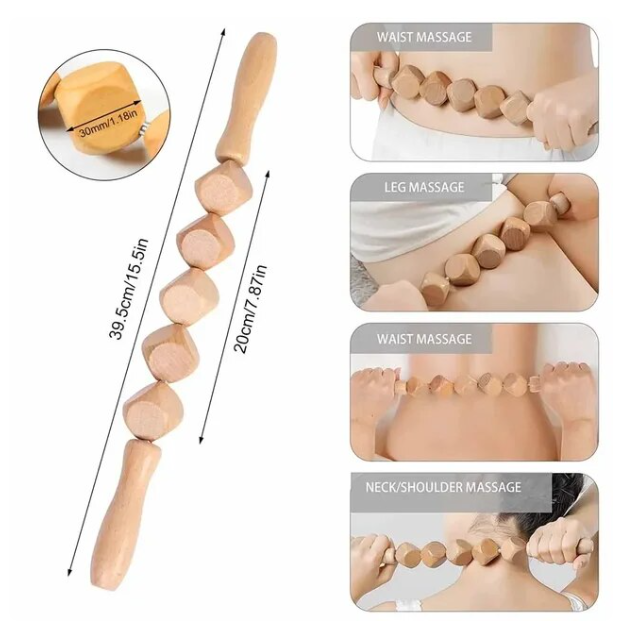 Wood anti-cellulite therapy massage tools