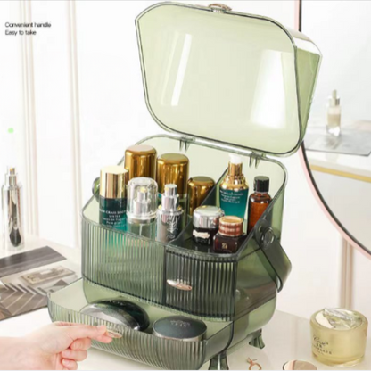 Cosmetic storage box, light luxury transparent desktop, dustproof, portable, storage rack