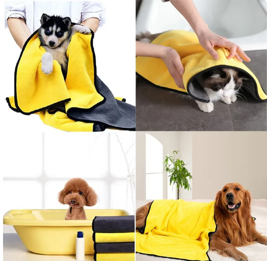 Quick-drying Pet Dog and Cat Towels Soft Fiber Towels