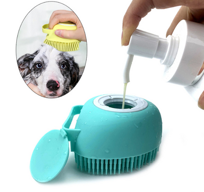 Pet cat and dog silicone bath brush massage care soft bath cross