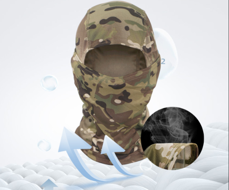 Camouflage hood riding mask breathable quick-drying neck scarf & sun protection face covering