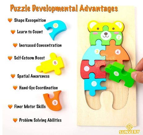 Montessori Wooden Puzzles for Toddlers