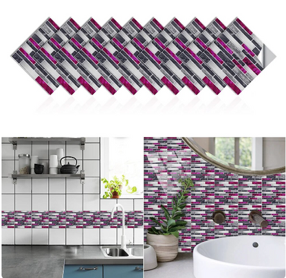 3D Waterproof Tile Art Wallpaper Marble Mosaic Peel and Stick Tile Backsplash